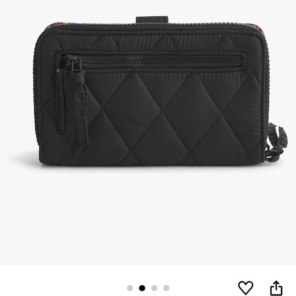 NWT Vera Bradley Black Quilted Wallet with Button Closure - Picture 2 of 5